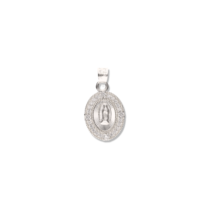 Medalla Ovalada Sencilla con Piedra de Plata 925