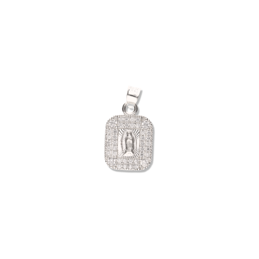 Medalla Cuadrada Doble con Piedra de Plata 925
