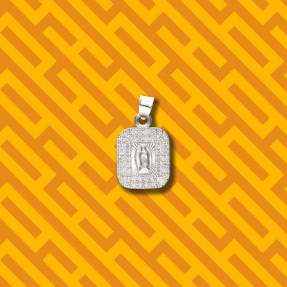 Medalla Cuadrada Doble con Piedra de Plata 925