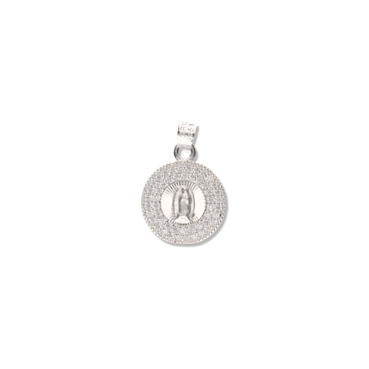 Medalla Redonda Doble con Piedra de Plata 925