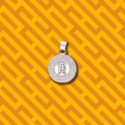 Medalla Redonda Doble con Piedra de Plata 925