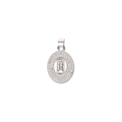 Medalla Ovalada Doble con Piedra de Plata 925