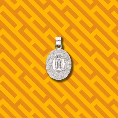 Medalla Ovalada Doble con Piedra de Plata 925