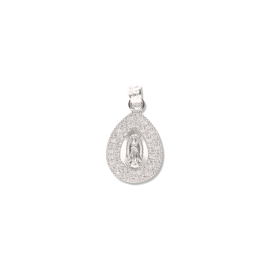 Medalla Gota Doble con Piedra de Plata 925