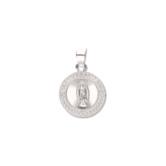 Medalla Gota Sencilla Grande con Piedra de Plata 925
