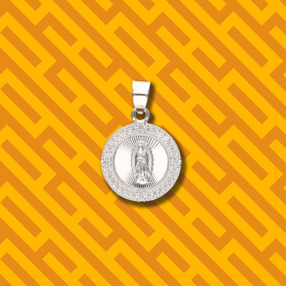 Medalla Gota Sencilla Grande con Piedra de Plata 925