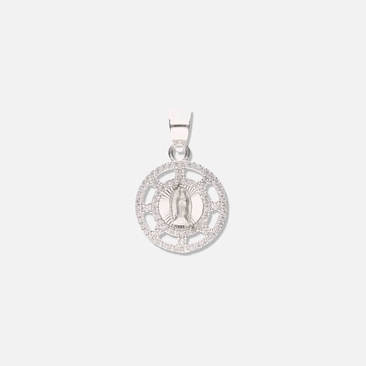 Medalla Engrane de la Virgen de Guadalupe con Piedra de Plata 925