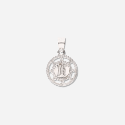 Medalla Engrane de la Virgen de Guadalupe con Piedra de Plata 925