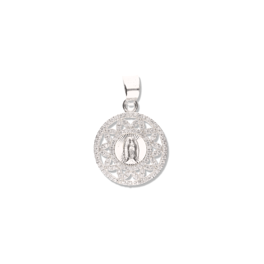 Medalla Estrella de la Virgen de Guadalupe con Piedra de Plata 925