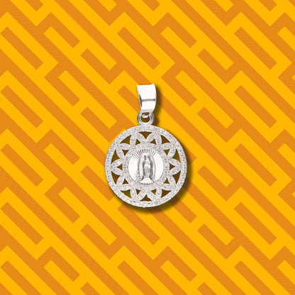 Medalla Estrella de la Virgen de Guadalupe con Piedra de Plata 925
