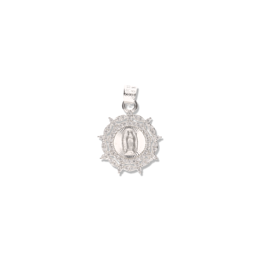 Medalla Cadena de la Virgen de Gudalupe con Piedra de Plata 925