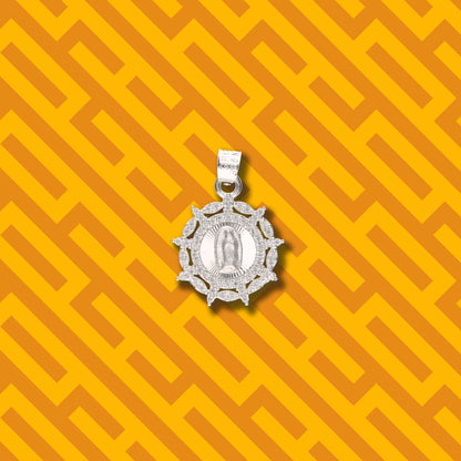 Medalla Cadena de la Virgen de Gudalupe con Piedra de Plata 925