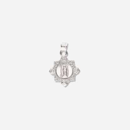 Medalla 4 Rosas de la Virgen de Guadalupe con Piedra de Plata 925