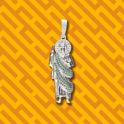 San Judas 3D con Manto con Piedra de Plata 925