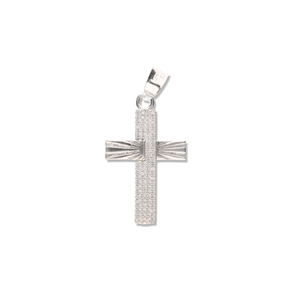 Cruz Solar Diamantada Mini con Piedra de Plata 925
