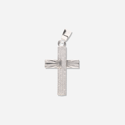 Cruz Solar Diamantada Mini con Piedra de Plata 925