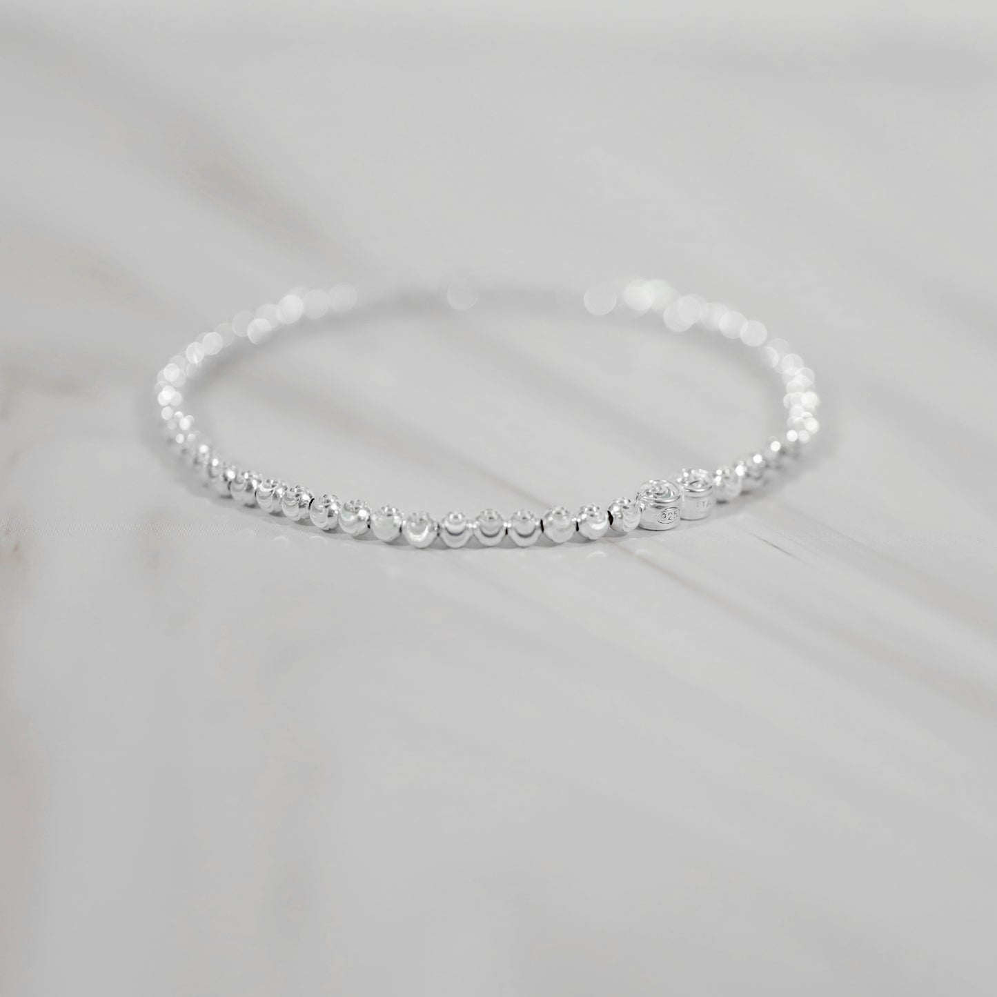 Pulsera Elástica Bola Moon de Plata 925