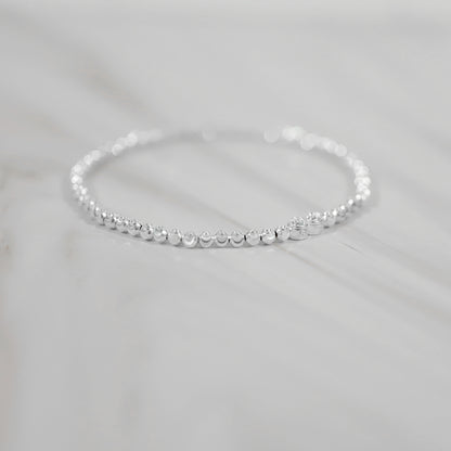 Pulsera Elástica Bola Moon de Plata 925