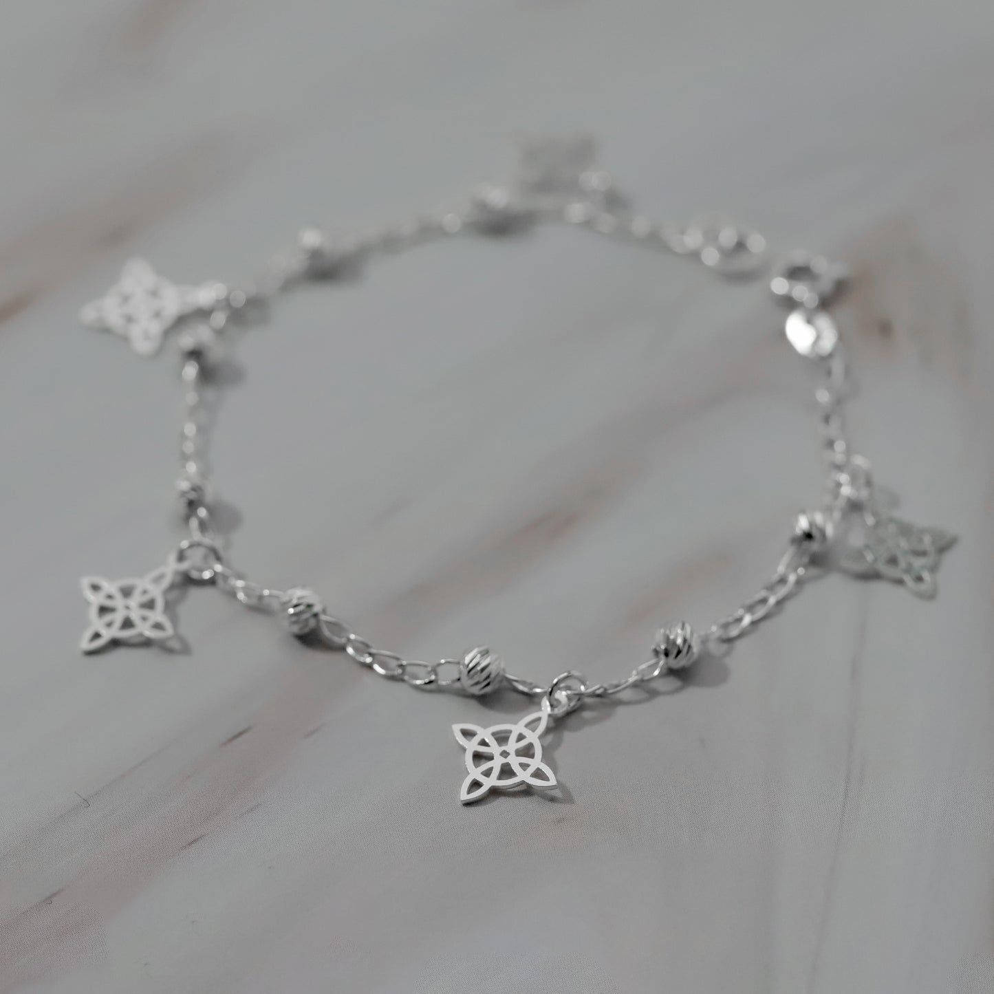 Pulsera de Nudos de Brujas con Bola Slash de Plata 925