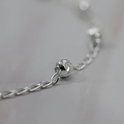 Pulsera de Nudo de Bruja con Bola Moon Cut de Plata 925