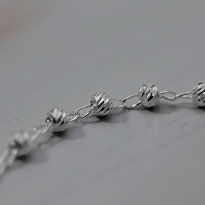 Decenario de la Virgen de Guadalupe con Bola Moon Cut de Plata 925