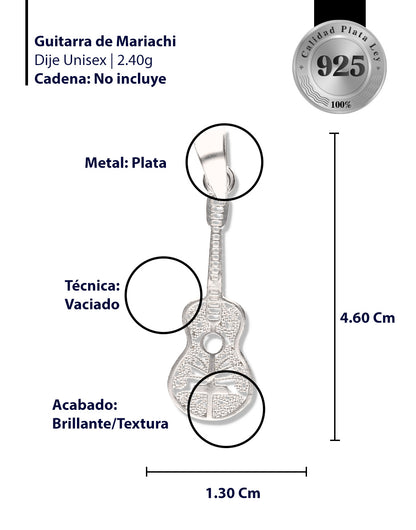 Guitarra de Mariachi de Plata 925