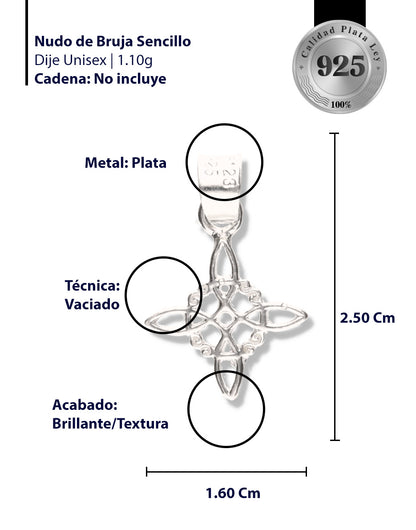 Nudo de Bruja Sencillo de Plata 925