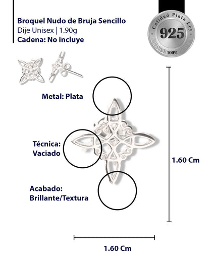 Broquel Nudo de Bruja Sencillo de Plata 925