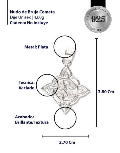 Nudo de Bruja Cometa de Plata 925