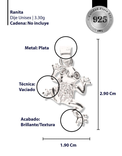 Ranita con Piedra de Plata 925