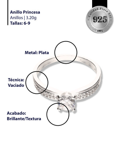 Anillo Princesa de Plata 925