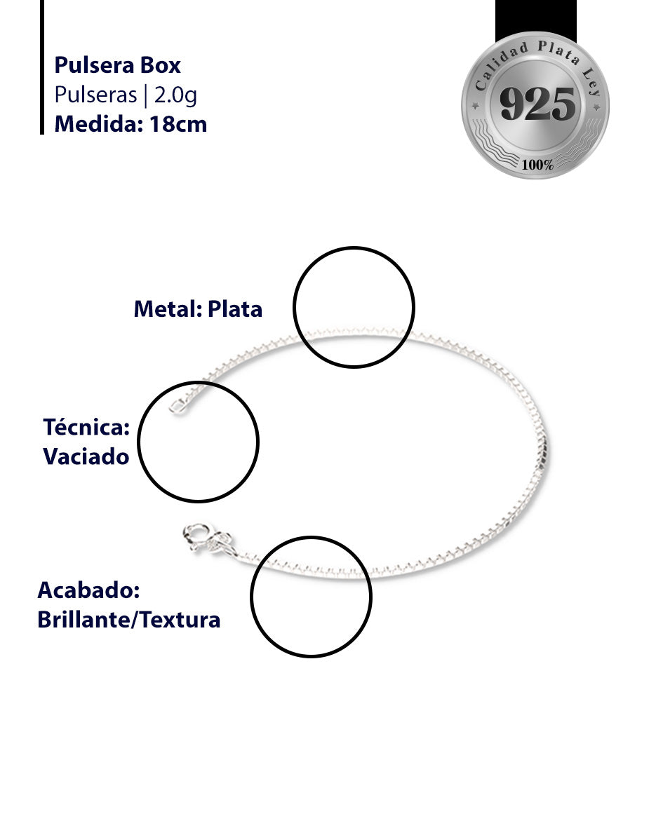 Pulsera Box de Plata 925