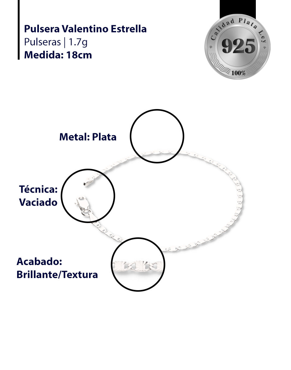 Pulsera Valentino Estrella de Plata 925