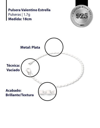 Pulsera Valentino Estrella de Plata 925