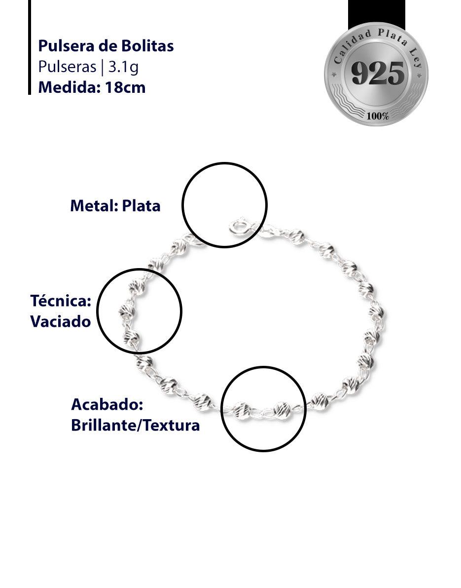 Pulsera Bola Slash de Plata 925