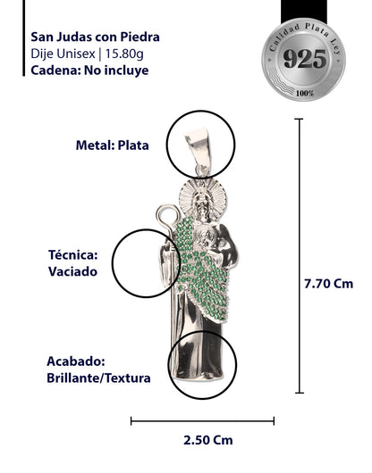 San Judas con Manto con Piedra de Plata 925