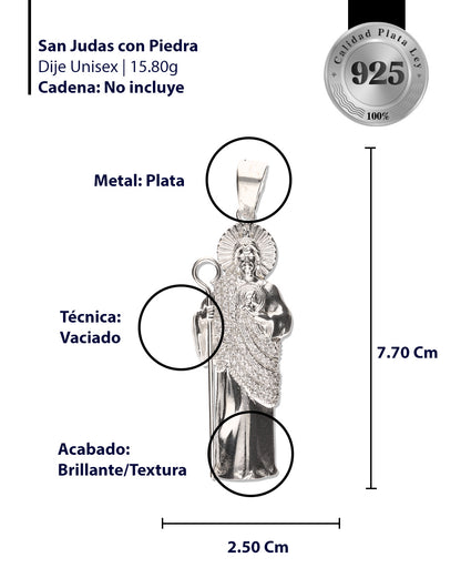 San Judas con Manto con Piedra de Plata 925
