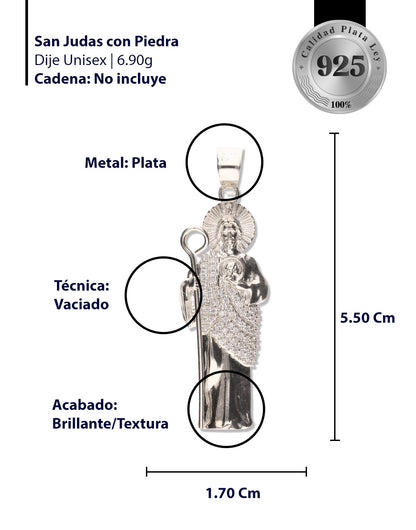 San Judas con Manto con Piedra de Plata 925