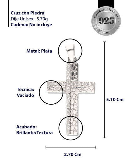 Cruz Cantera Mini con Piedra de Plata 925