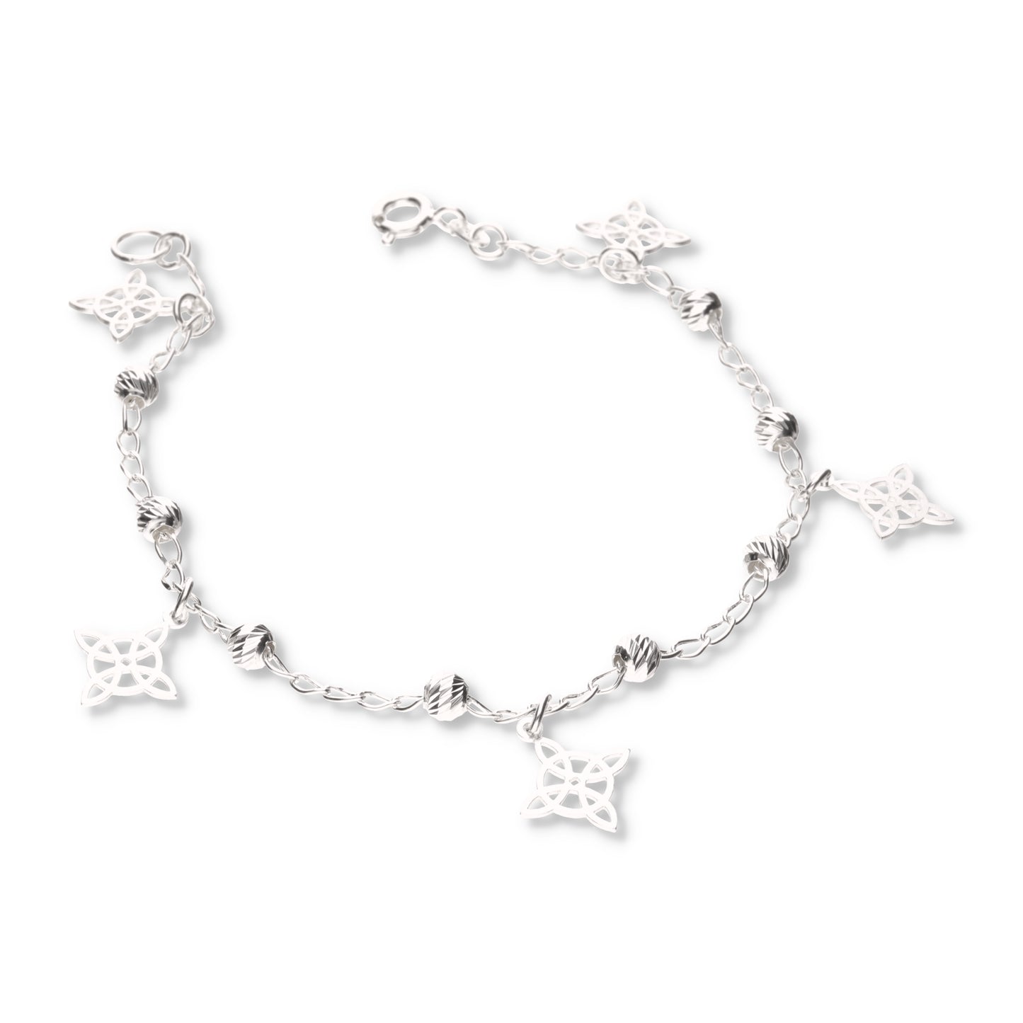 Pulsera de Nudos de Brujas con Bola Slash de Plata 925
