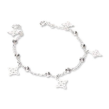 Pulsera de Nudos de Brujas con Bola Slash de Plata 925