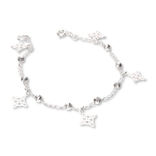 Pulsera de Nudos de Brujas con Bola Slash de Plata 925