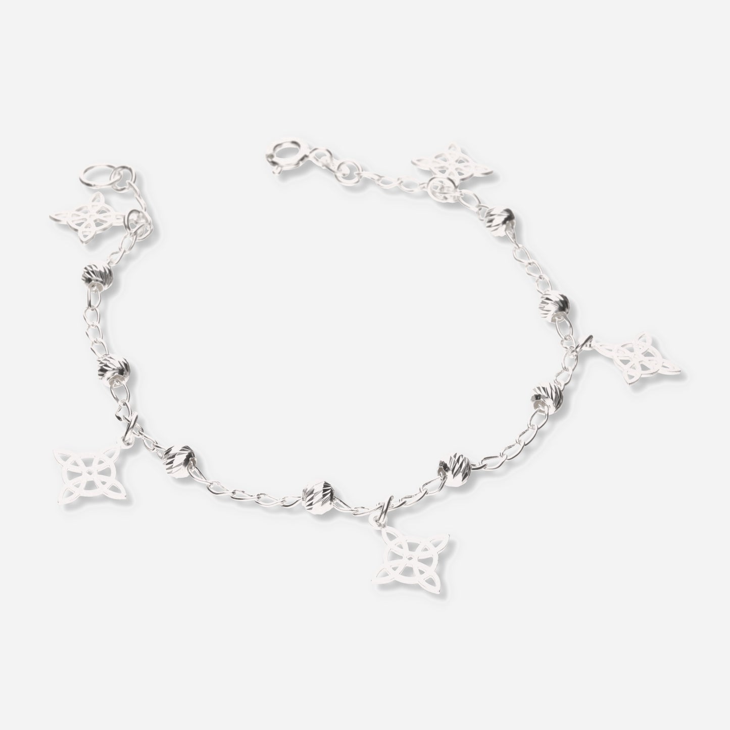 Pulsera de Nudos de Brujas con Bola Slash de Plata 925
