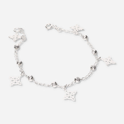 Pulsera de Nudos de Brujas con Bola Slash de Plata 925