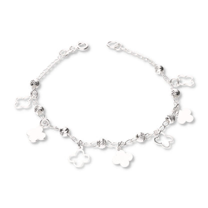 Pulsera de Tréboles con Bola Slash de Plata 925