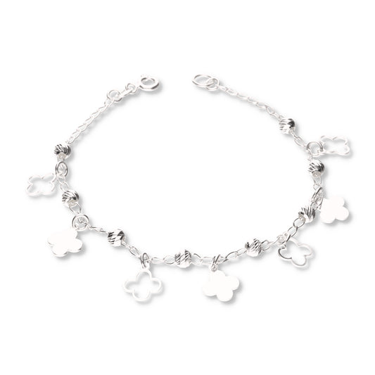 Pulsera de Tréboles con Bola Slash de Plata 925