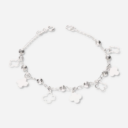 Pulsera de Tréboles con Bola Slash de Plata 925